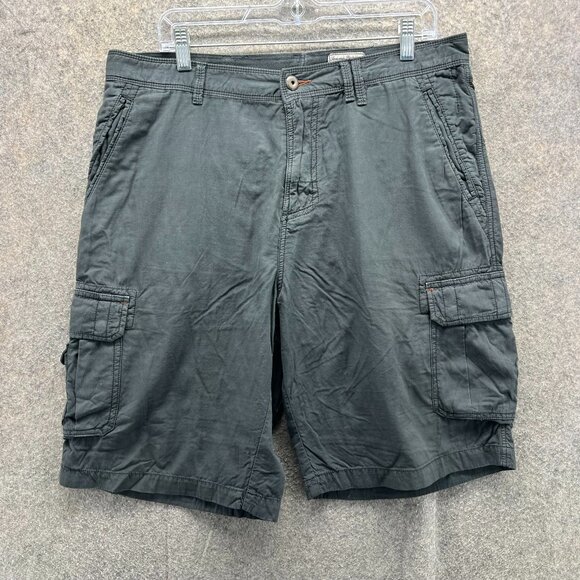 Vintage Tommy Bahama Shorts Mens 36 Gray Cargo Fit Island Crafted Cotton Casual - Picture 1 of 11
